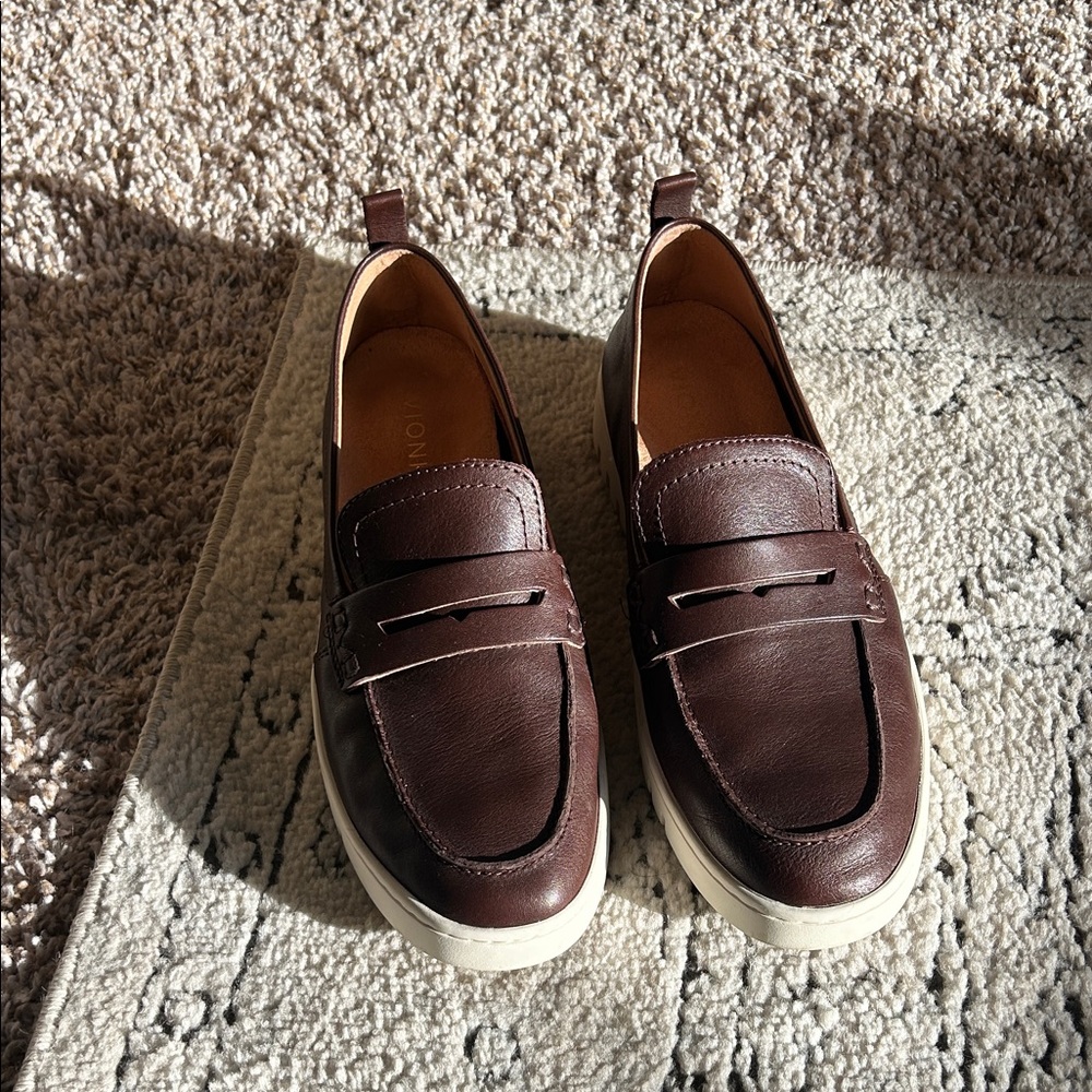 Vionic Uptown Penny Loafer in Chocolate Brown with Cream Sole